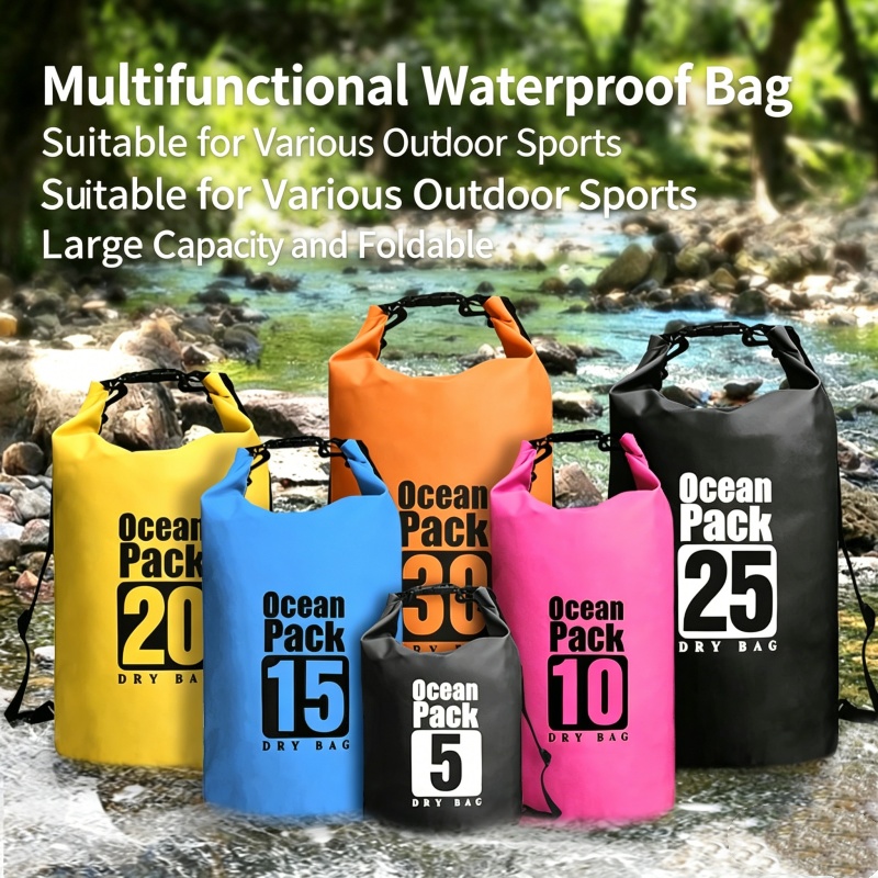 Fishing Kayak Storage Bag - Swimming Waterproof Dry Bag 5L/10L/20L/30L Outdoor