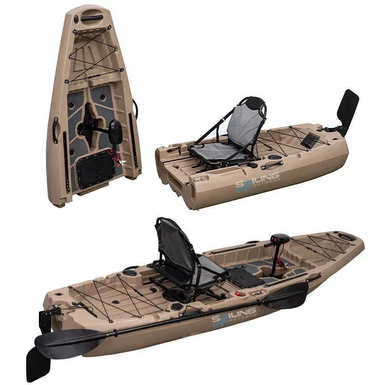 Fishing Kayak Pedal Drive - 9.5ft 1 Person Folding Plastic Boats