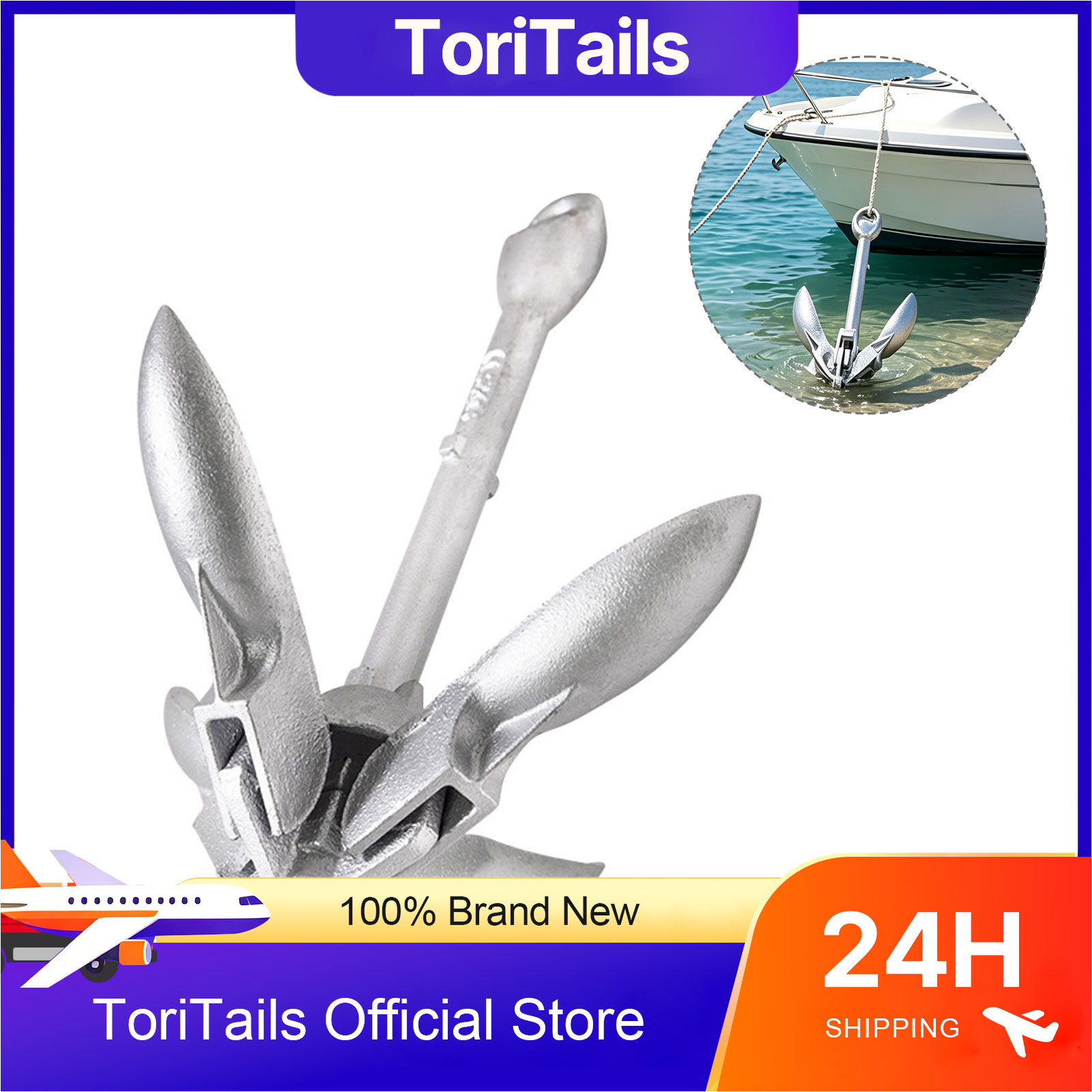 Fishing Kayak Anchor - KOETSU Collapsible Boat Anchor 0.7kg Galvanized