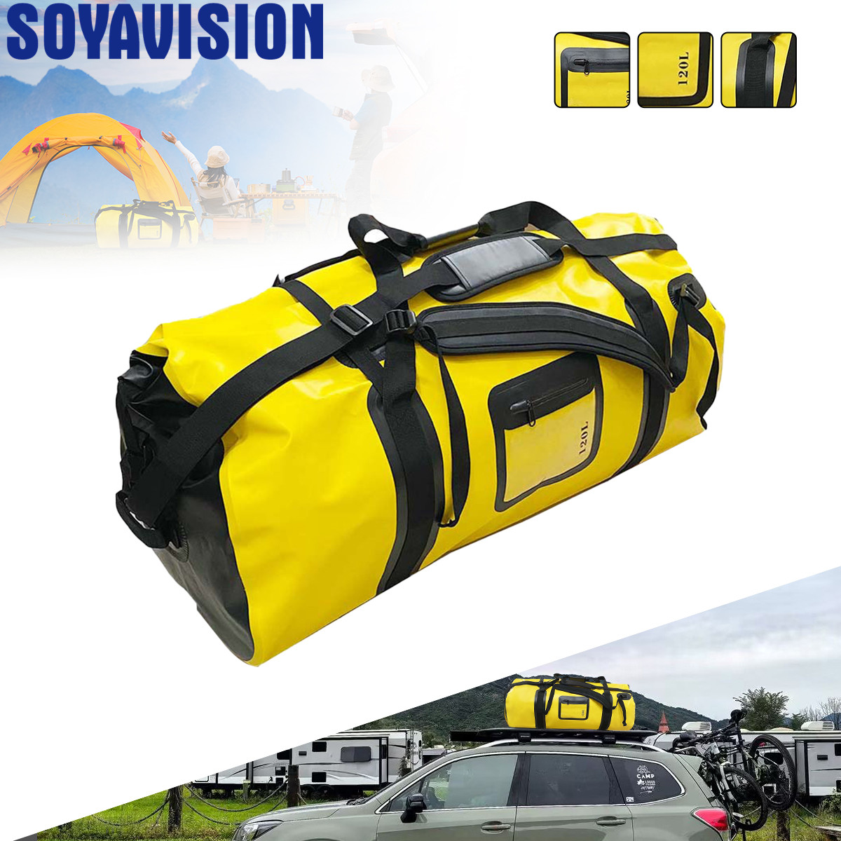 Fishing Kayak Crate - 40L/66L/120L Waterproof Duffle Motorcycle Tail Luggage