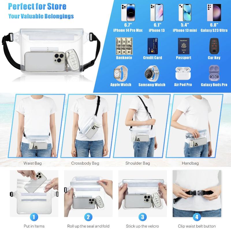 Fishing Kayak Storage Bag - Adjustable Waist Waterproof Phone Dry Bag