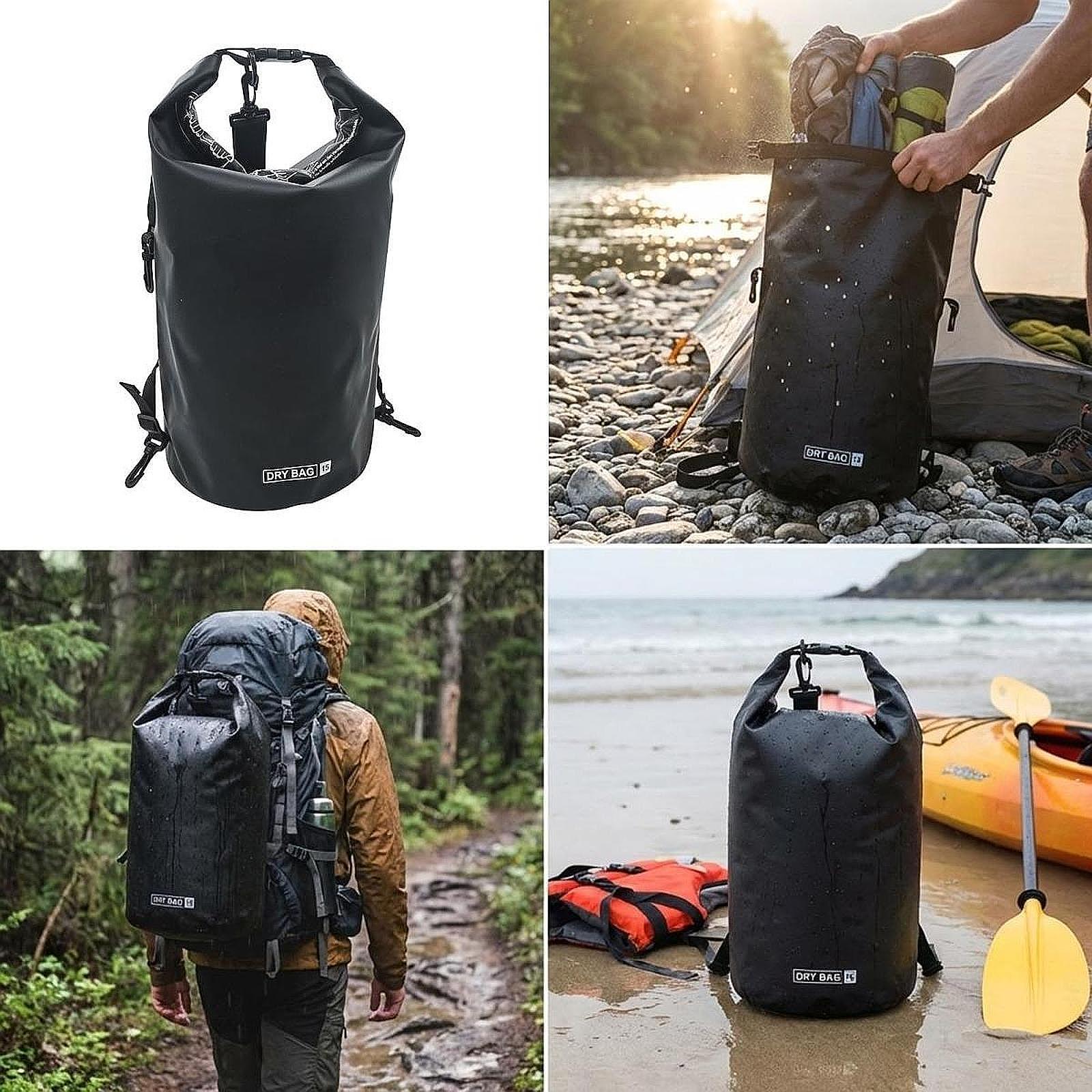 Fishing Kayak Storage Bag - Waterproof Dry Bag Storage Adjustable Strap