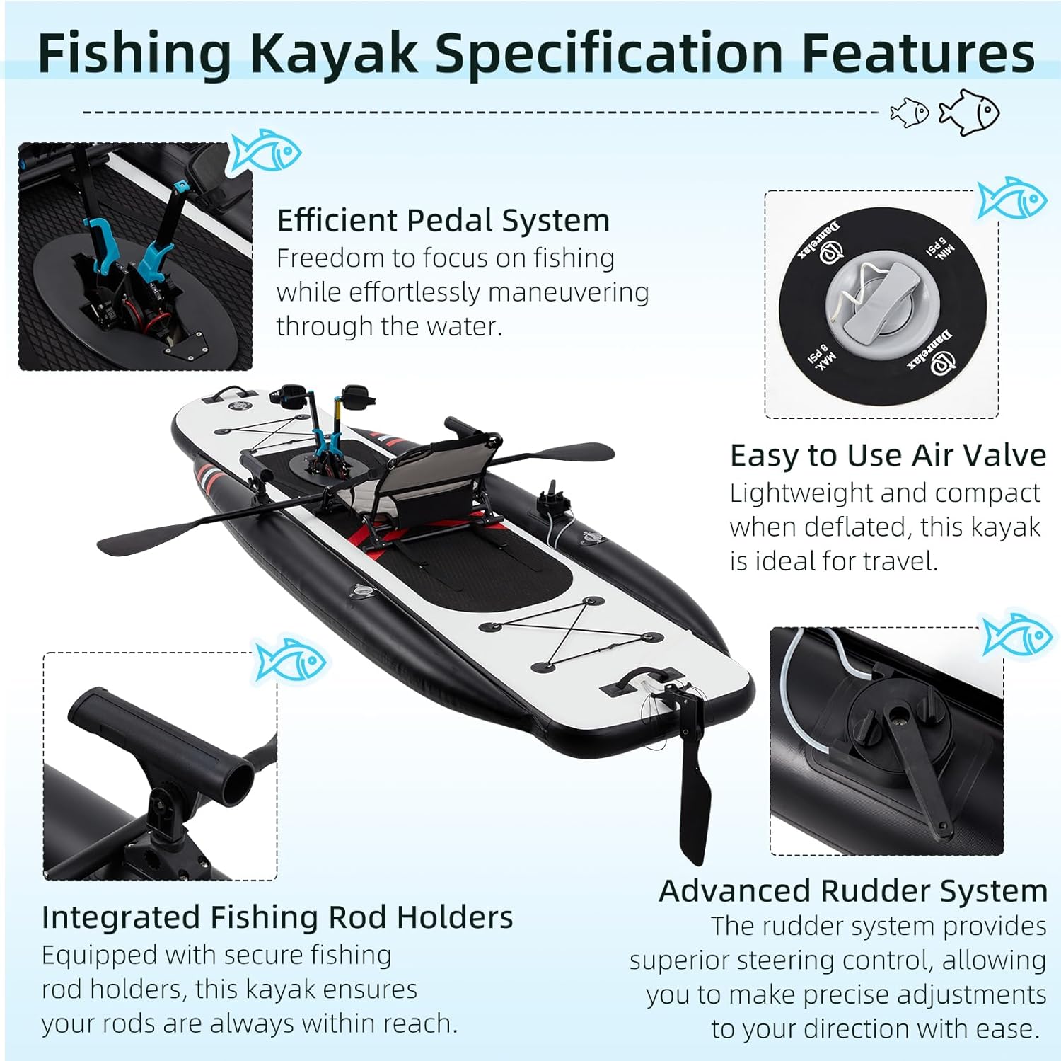 12ft Premium PVC Inflatable Fi - Fishing Kayak Seat recension och pris