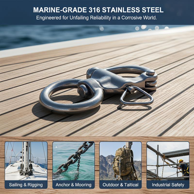 Marine Swivel Snap Shackle 316 - Fishing Kayak Sit On Top recension och pris