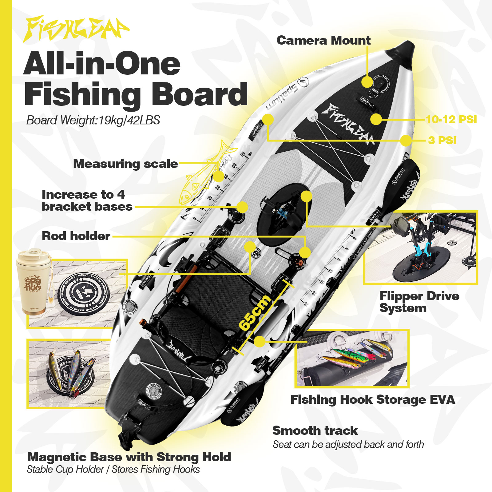 Spatium 11.5ft Flipper Pedal D - Fishing Kayak Pedal Drive recension och pris